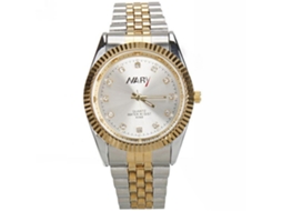 Reloj De Pareja Nary Moda Analógico Cuarzo Acero Plata Oro Blanco Hombre