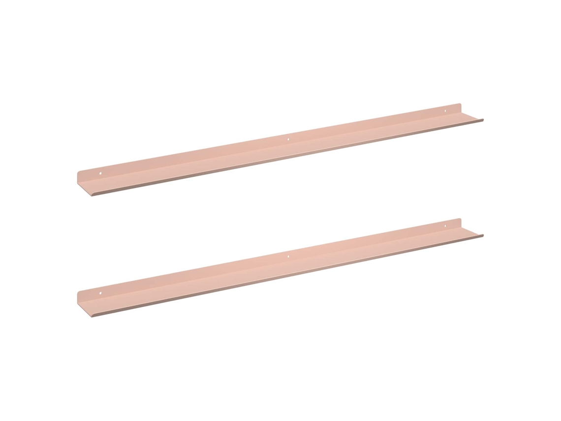 Prateleira Flutuante 2 Pcs Rosa 100 X 9 X 2,5 Cm Aço MAISON EXCLUSIVE