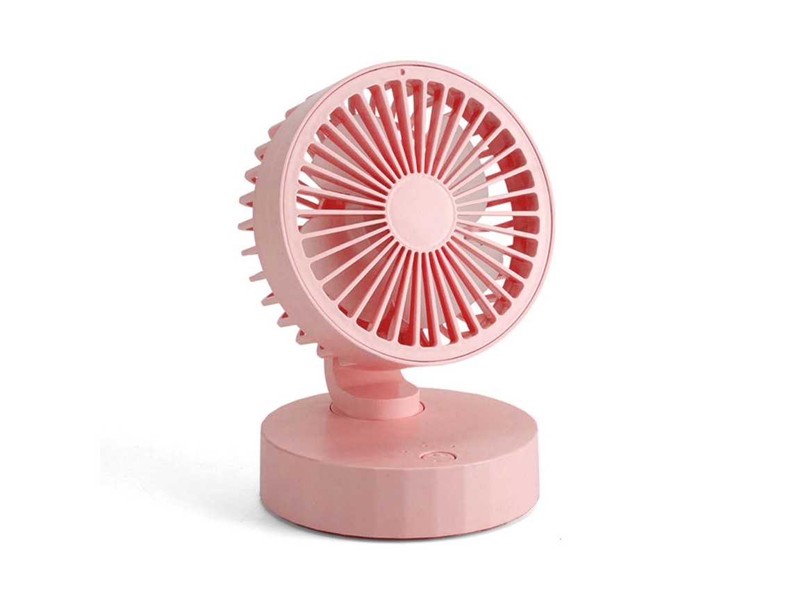 Ventilador de Mesa Portátil Recarregável 3 Velocidades Silencioso Usb Mini para Escritório Rosa | S/MARCA