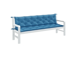 Vidaxl Almofadões Banco Jardim 2pcs 200x50x7cm Mesclado Tecido Azul