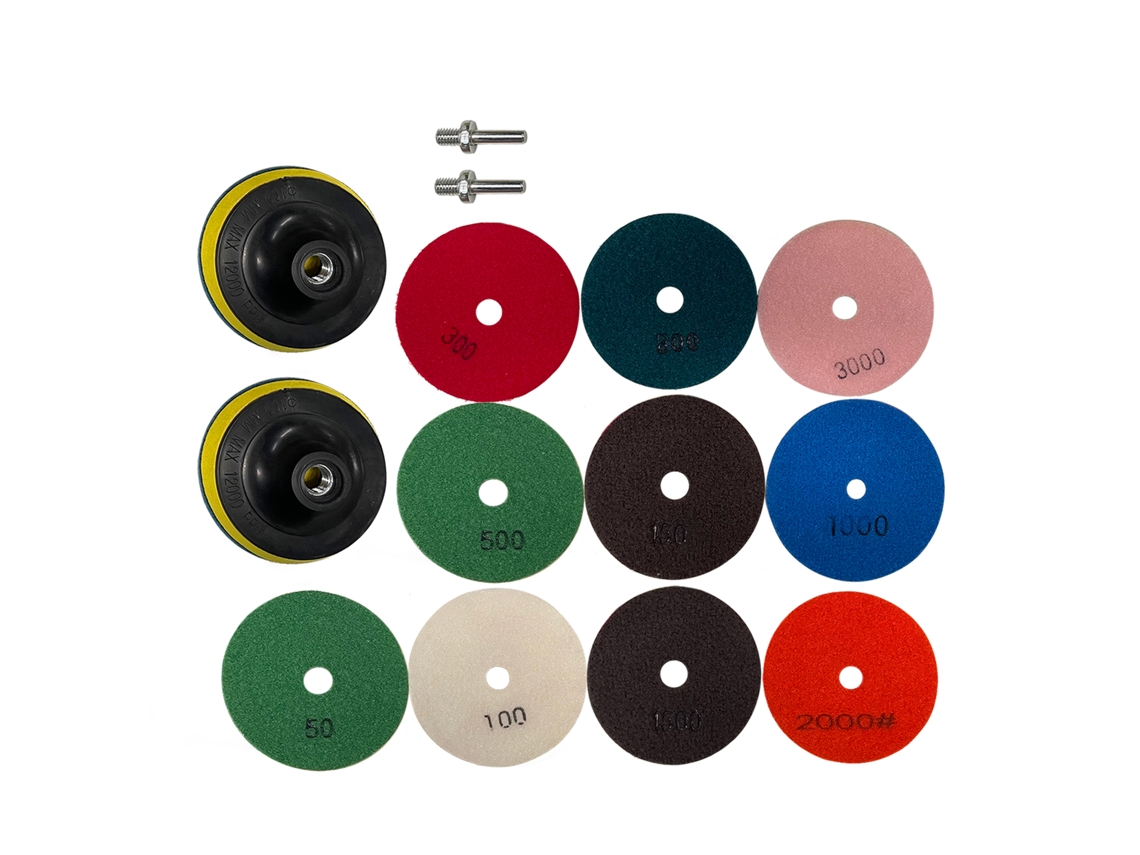10 Peças Discos De Polimento De Diamante De 4 Polegadas + 2 Suportes + 2 Adaptadores Para Granito Concreto Mármore