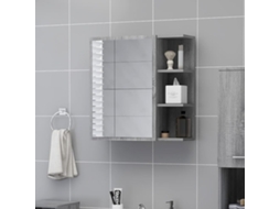 Vidaxl Armário Espelhado 62,5x20,5x64 Cm Derivados Madeira Cinza