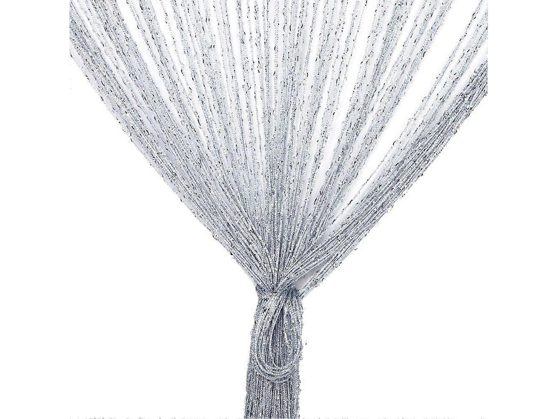 Rebe panel de Cortina de Cuerdas Con Purpurina, Mosquitera Dorada para Puertas, Ventanas Y Entradas (gris)