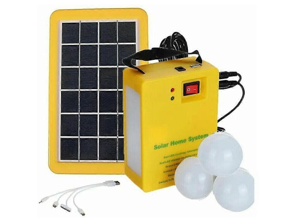 Lanternas Solares 3 Lâmpadas Led Kit Gerador De Energia Solar Para Camping Com Bateria Olysi Shop