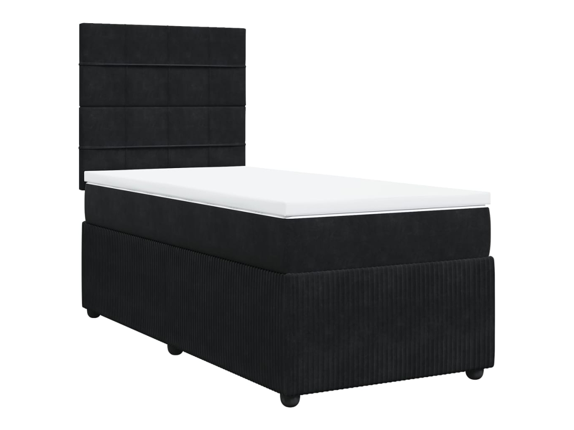 Box Spring Bed, Box Spring Beds Vidaxl Preto Veludo (90 X 190 Cm)