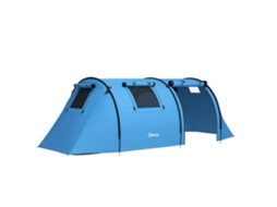 Barraca de Camping BTFORUS para 3-4 pessoas, impermeável, com quarto e sala, coluna D'água 3000mm azul celeste