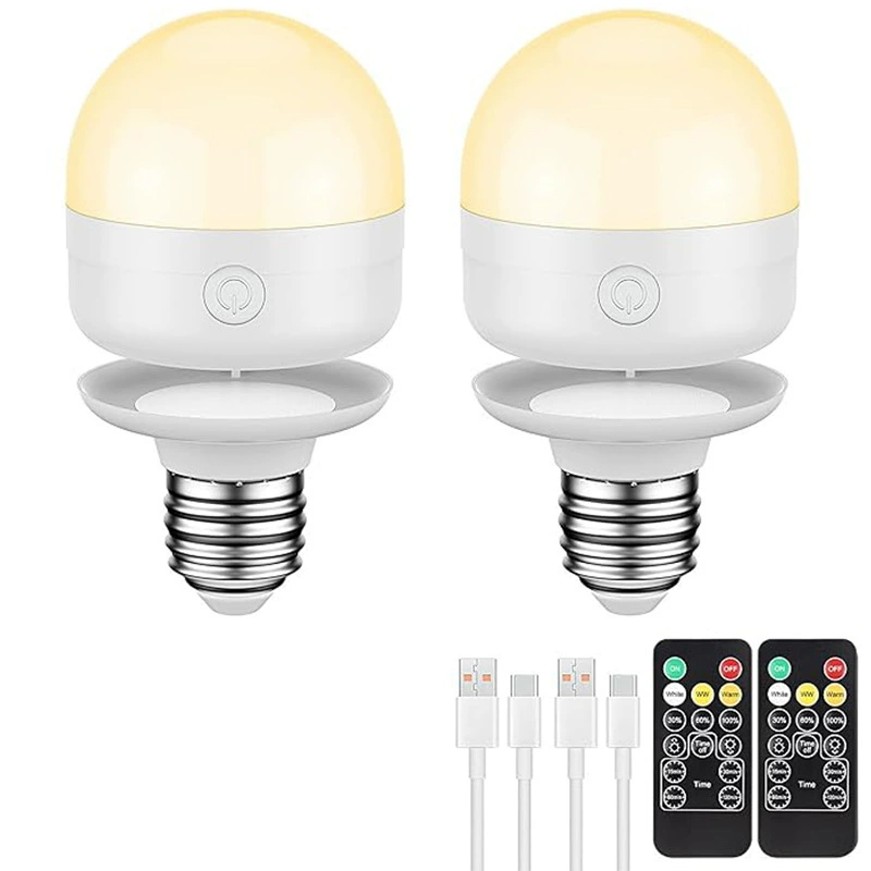 Lâmpada Led E27 Recarregável Via Usb com Controle Remoto e Temporizador, Fx BRILVIBERA