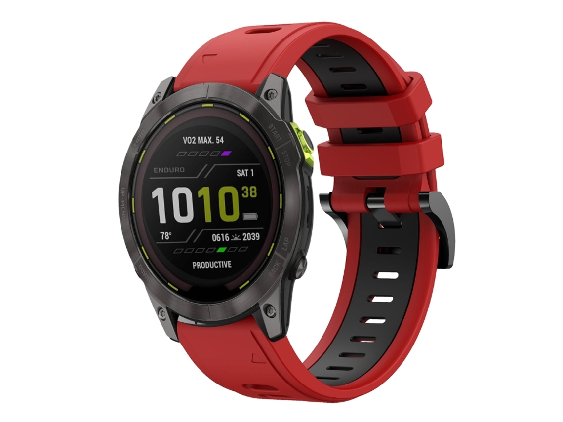 Bracelete Esportivo Silicone para Garmin Enduro 3 com duas cores Vermelho e Preto XIAOMOYU