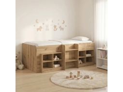 Vidaxl Cama Loft Com Armário Com Prateleira 3 Unid. Carvalho Arttisan