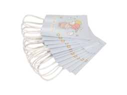 12 Bolsas De Regalo Reutilizables De Papel Kraft Blanco Con Asas, Capacidad Grande, Diseño Cartoon Para Trabajo Y Escuela Tipo 3