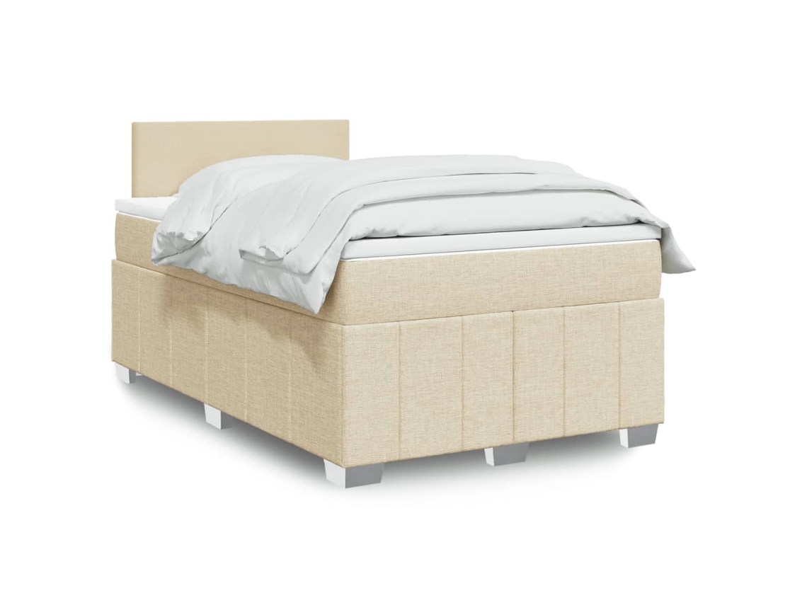 Vidaxl Cama Boxspring Com Colchão 120x190 Cm Tecido Cor Creme