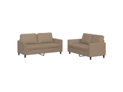 Conjunto de 2 sofás com estofamento em couro artificial. MAISON EXCLUSIVE Cappuccino