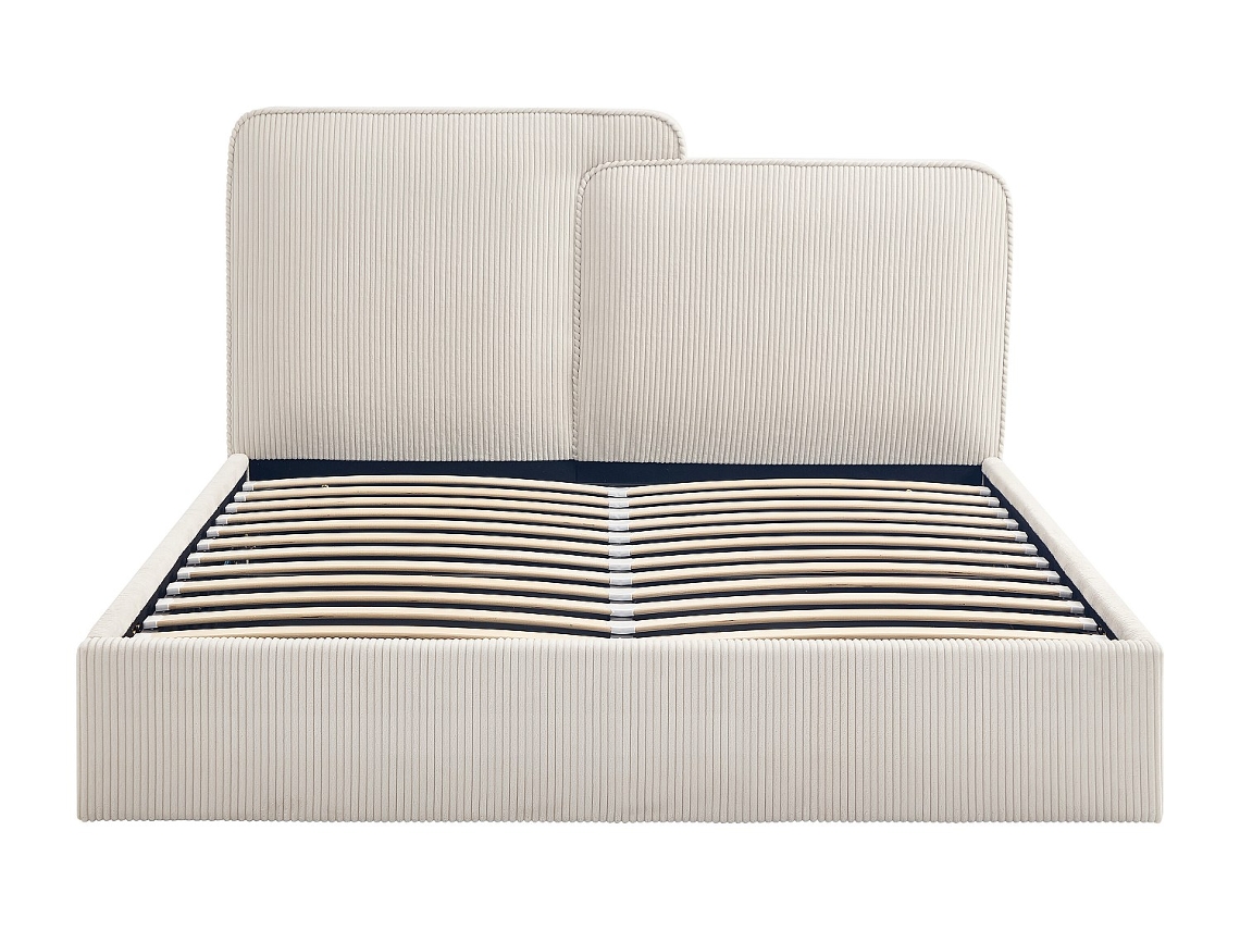 Cama Com Cofre Nayola VENTE-UNIQUE.PT Bege 140 X 190 Cm Sem Colchão Com Estrado