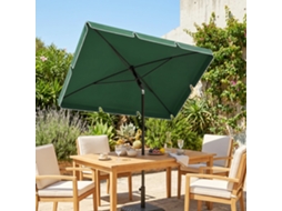 Guarda sol Retangular de Alumínio para Terraço, 2x1,3x2,5 M, com Função de Inclinação, Verde.