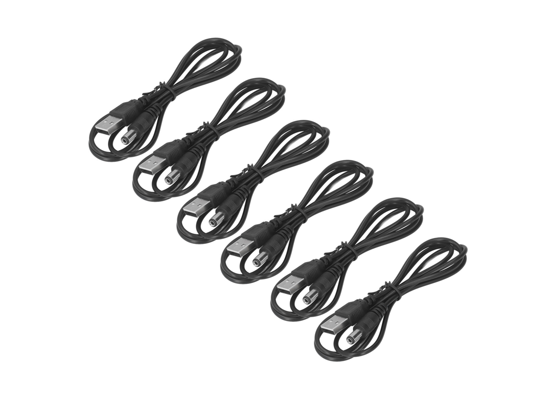 Cabo De Alimentação Dc 5v Laxiscreed Com Conector Usb 2.0 A E Ficha De Alimentação De 2.1mm Preta