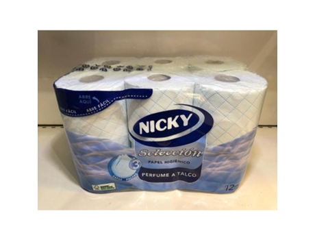 Papel Higiênico Nycky 3C 12 Rollos Ref 90231 FPLUS