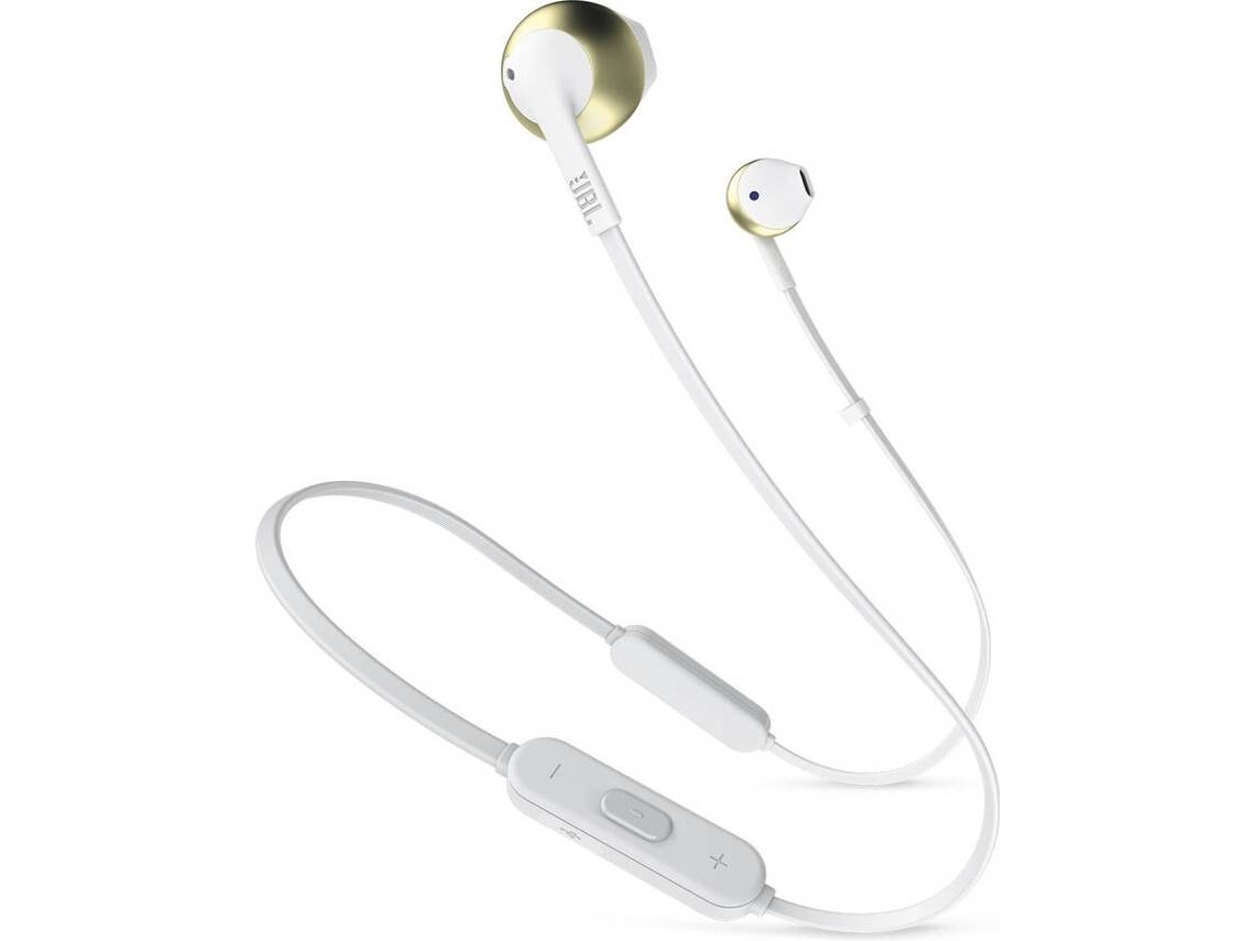 Auriculares Bluetooth JBL T205 (In Ear - Microfone - Dourado)
