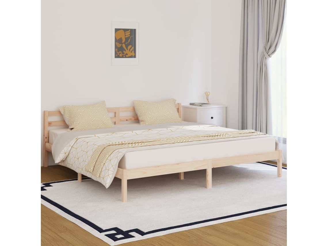Estrutura De Cama 200x200 Cm Pinho Maciço