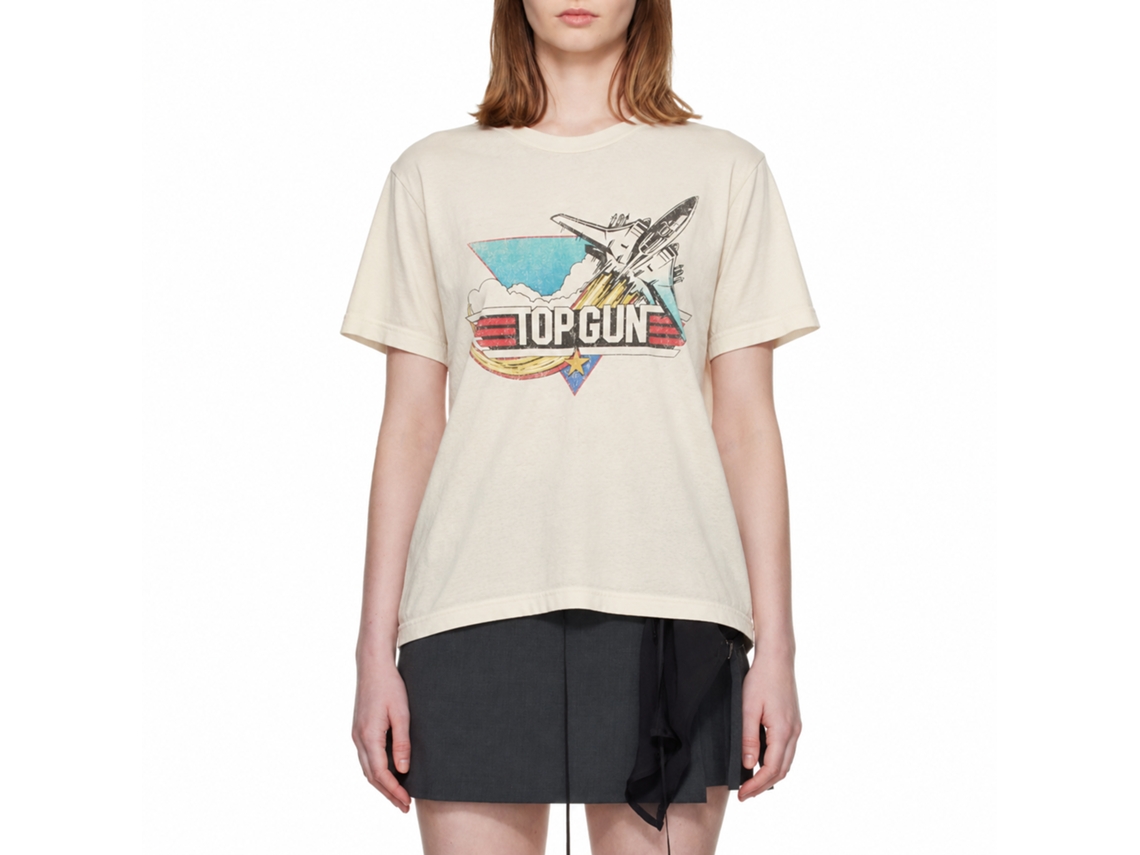 Rockinstone Top Gun Movie Fade Solid Natural Adult T-shirt Size:xl