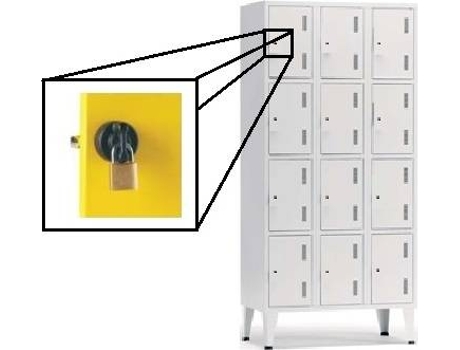 RIVA - Cacifo Metálico  (Cinzento - 190x90x50cm) Cacifo Metálico  (Cinzento - 190x90x50cm)