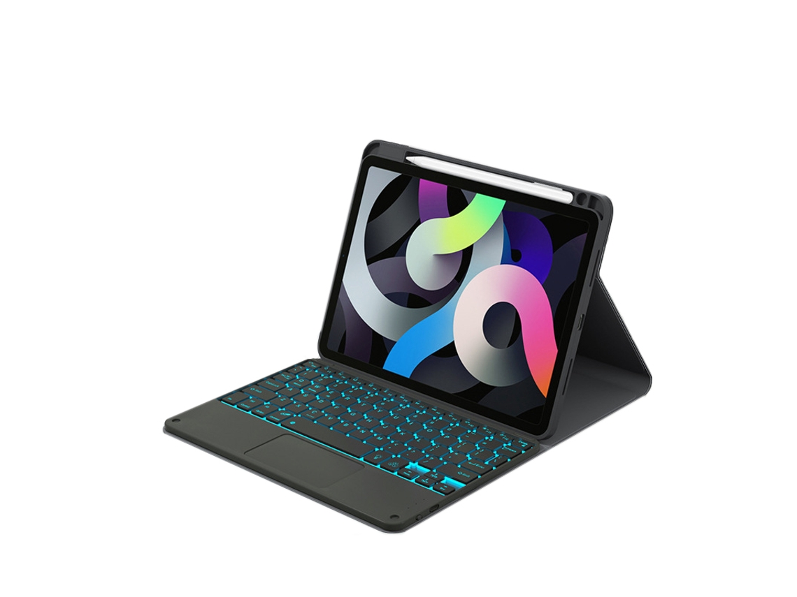 Capa Com Teclado Bluetooth Para Tablet, Cor Branco E Preto, Compatível Com Ipad 10.9, Com Touchpad, Retroiluminado