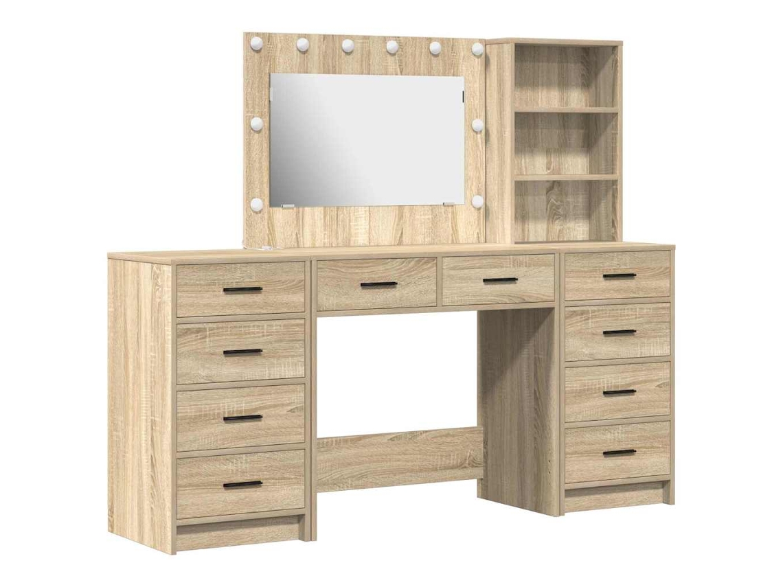 Conjunto 3 Vaidade Vidaxl Castanho Derivados De Madeira (78,5 X 41 X 135 Cm)