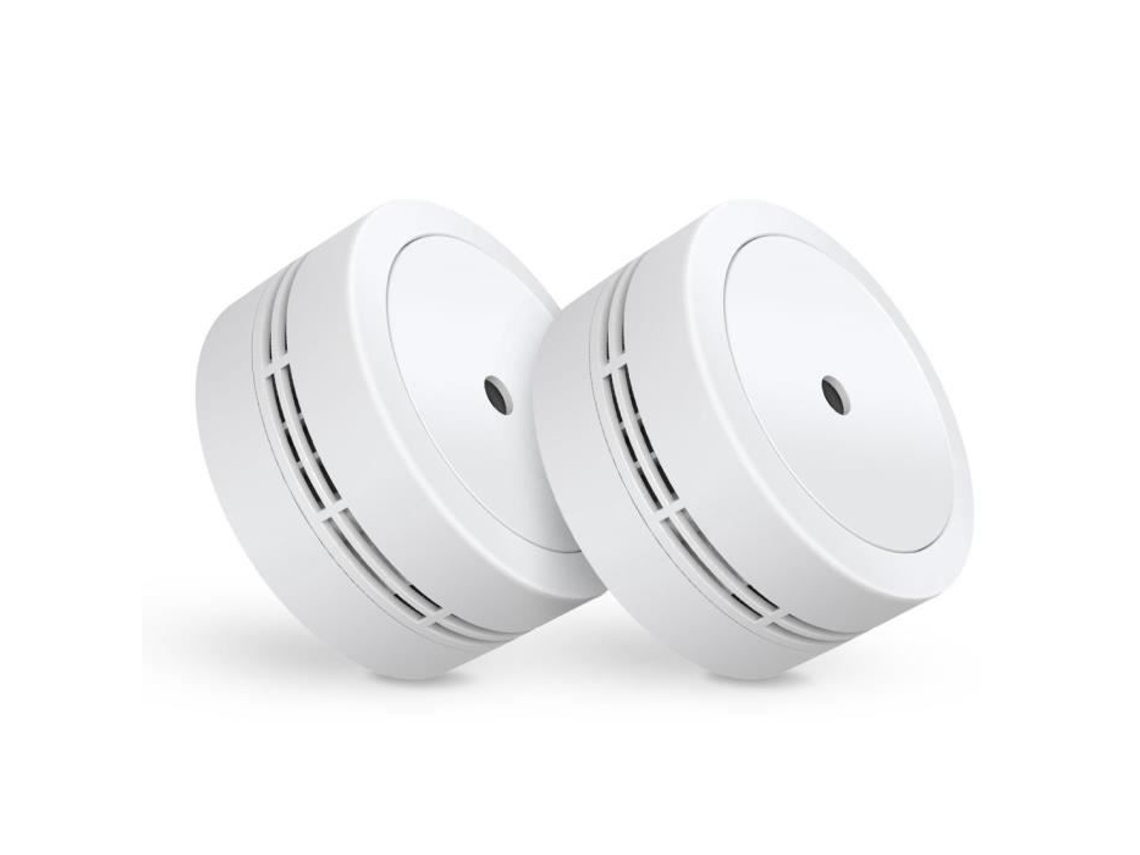 Detector De Fumaça Compacto Elro Fs7810, Bateria Com Duração De 10 Anos, Padrão Europeu En14604, 2 Unidades, Branco