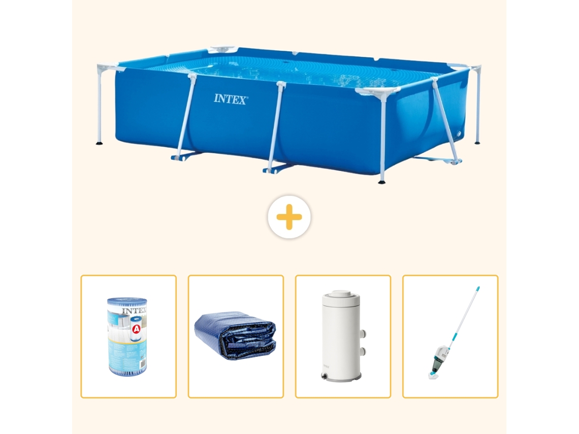 Intex Piscina Com Estrutura Retangular - 300x200x75 Cm - 5-peças S120