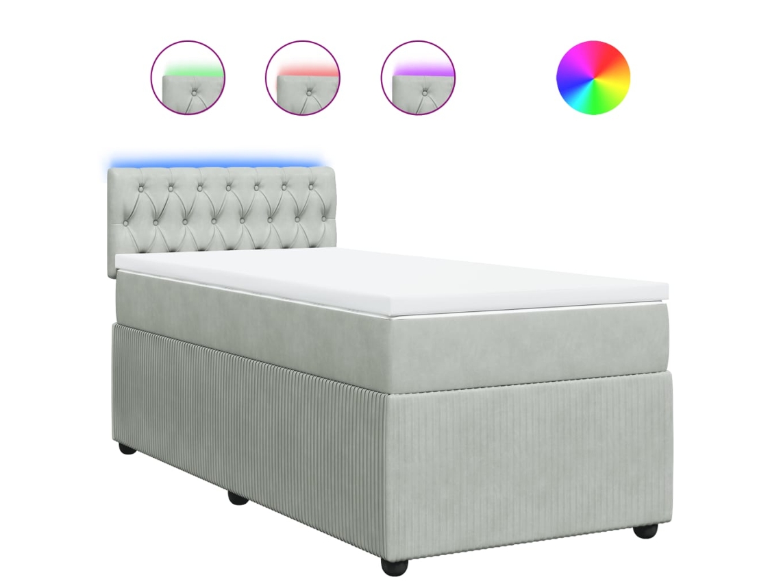Box Spring Bed, Box Spring Beds Vidaxl Cinzeto Veludo (80 X 200 Cm)