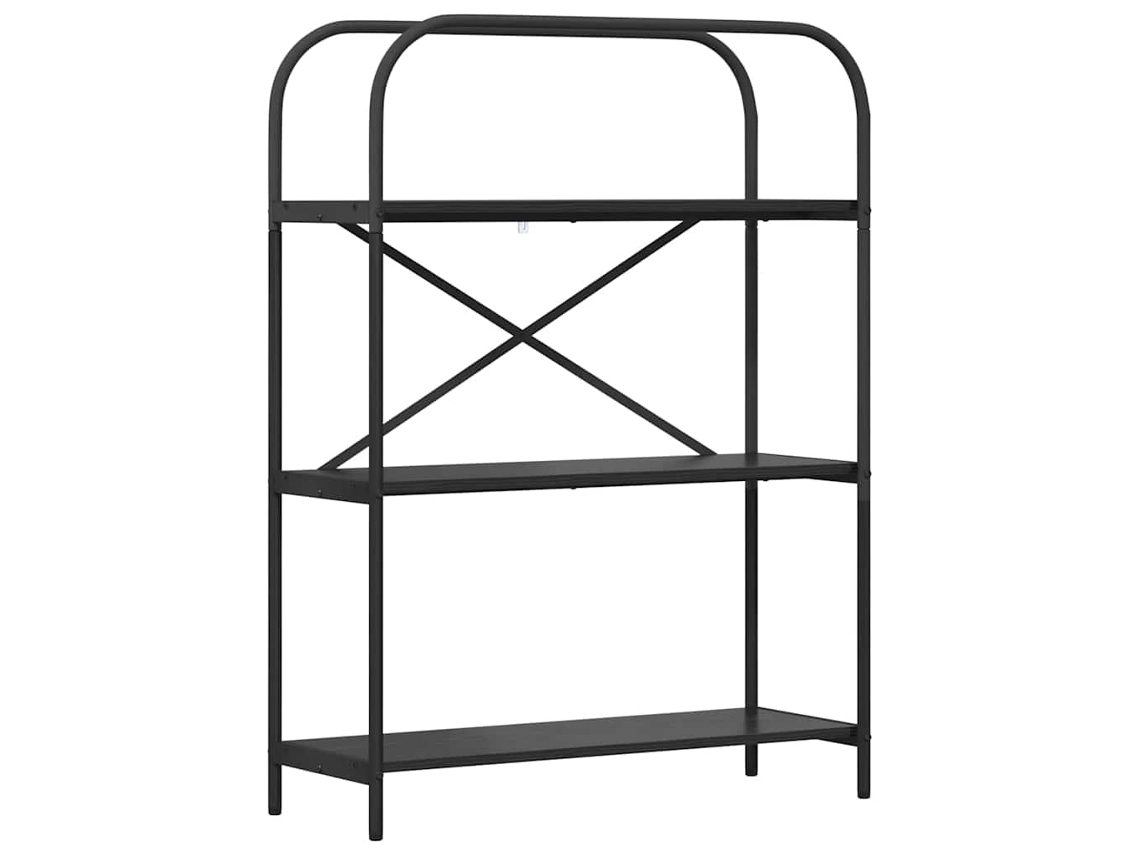 Estante Carvalho Preto 80x30x109 cm Madeira Processada MAISON EXCLUSIVE