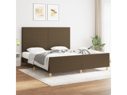 Vidaxl Estrutura De Cama Sem Colchão 180x200 Cm Tecido Castanho-escuro