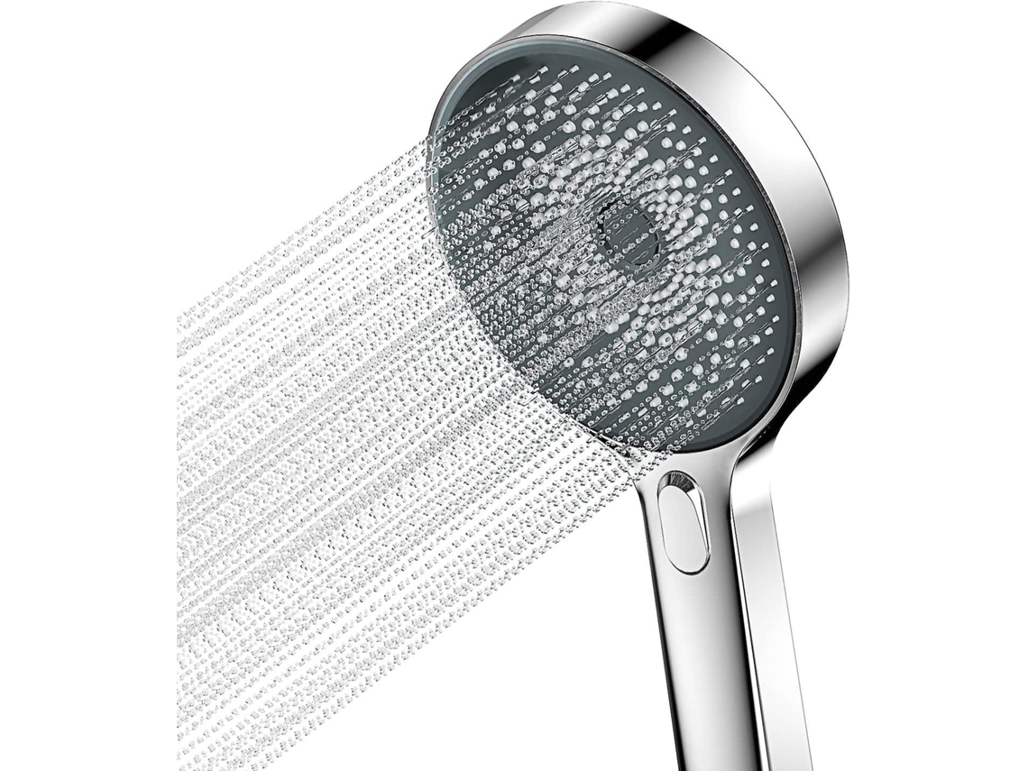 Ducha de Mão Grande de 130 Mm com 3 Modos de Jato, Material Abs Premium, Fácil Instalação Sem Ferramentas