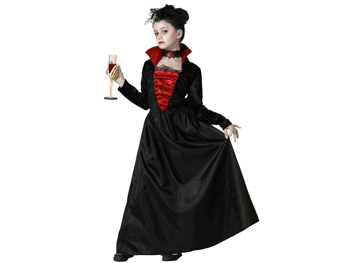 Elegante Fato de Vampira Negra para Menina dos 5 aos 6 anos Atosa