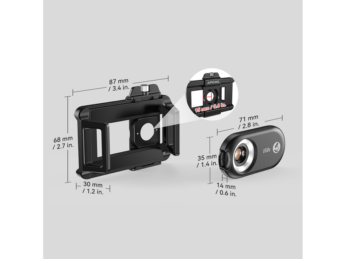 Microscópio Móvel Portátil De Alta Ampliação Com Clip Universal E Led Uv
