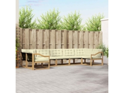 Vidaxl Conjunto De Sofás Para Exterior 7 Pcs Branco E Creme