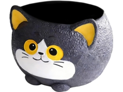 Estátua De Gato Preto Em Resina, Vaso Estético Para Suculentas, Vasos De Flores Para Plantas Pequenas.