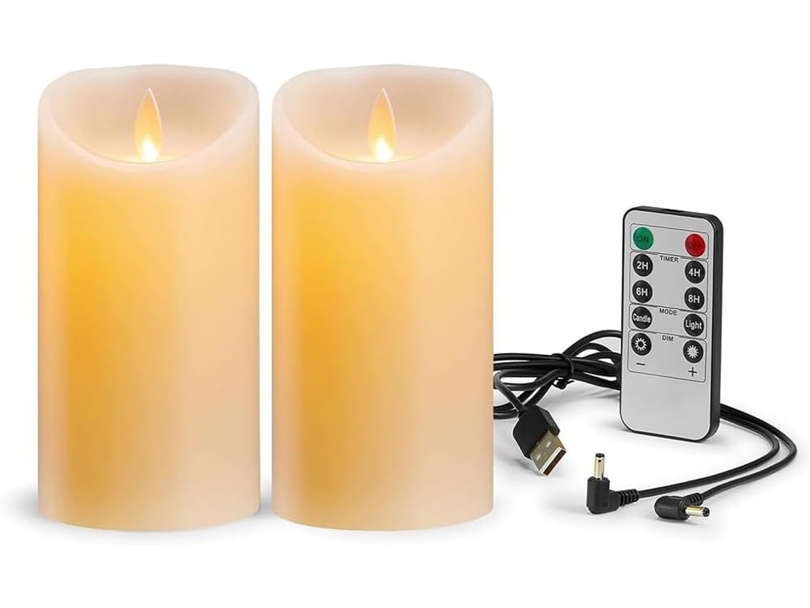 Velas De Led Com Efeito De Cintilação, Velas Recarregáveis, Velas Reais Com Lâmpada Eletrônica De Onda. Gokoco