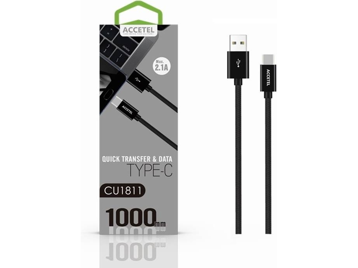 Cabo ACCETEL (Type-C - 1 m - Preto)