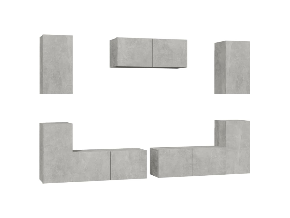 Tv Cabinet Set, Tv Cabinet Sets Vidaxl Cinzeto Madeira Processada (n/a)