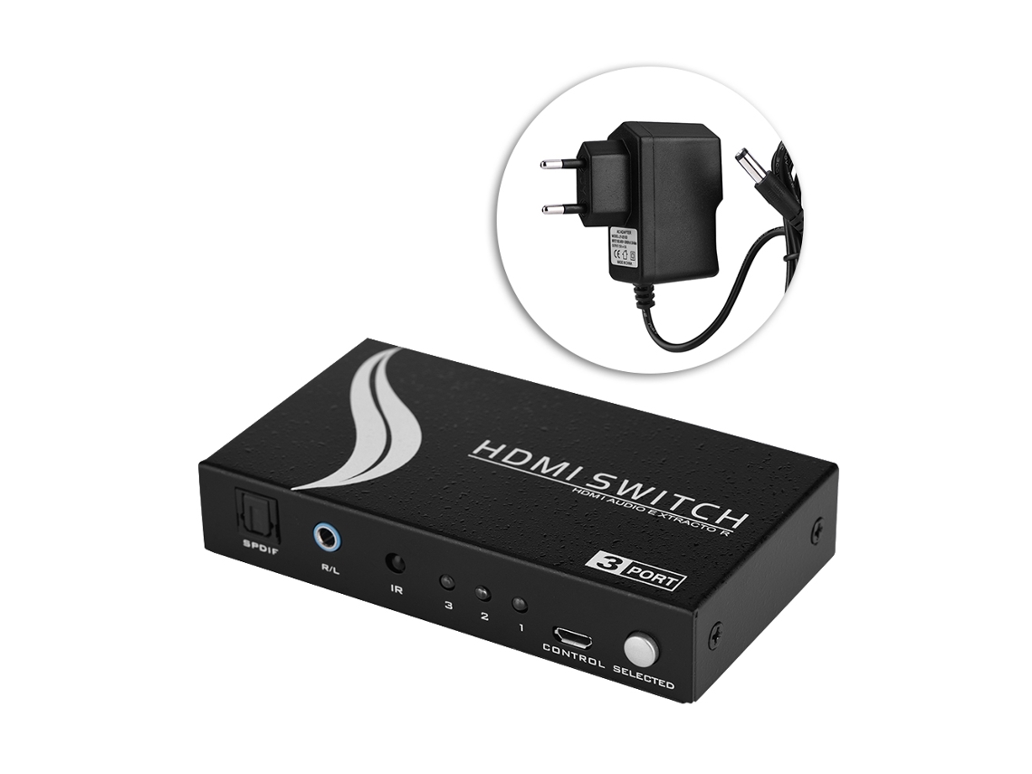 Switch HDMI 4K X 2K com extração de áudio 3 em 1 EOOCOO