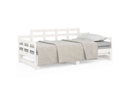 Estrutura Sofá Cama de Puxar Pinho Maciço Branco MAISON EXCLUSIVE (90x190 cm)