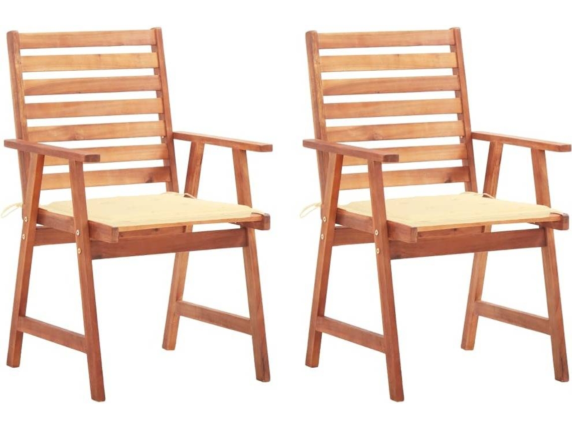 Outdoor Chair, Outdoor Chairs Vidaxl Creme Madeira De Acácia (n/a)