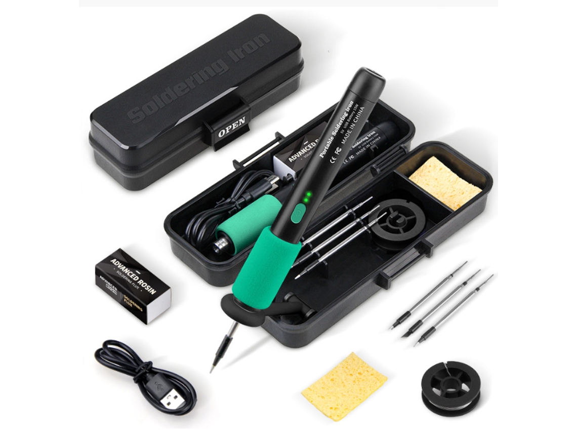 Soldador De Estanho Set Ferro De Solda Digital Sem Fio Com Display Ohpa C213 Preto