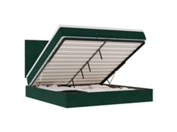 Estrutura de Cama Otomana com Colchão Verde Escuro Veludo MAISON EXCLUSIVE