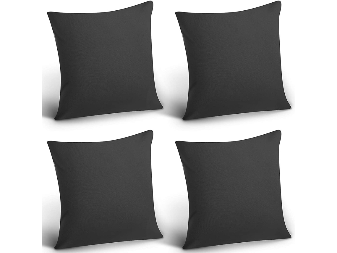 Pacote Com 4 Capas De Almofada Decorativas À Prova Dágua Para Áreas Externas, Capas De Almofada Quadradas Para Pátio, Varanda, Jardim, Revestimento