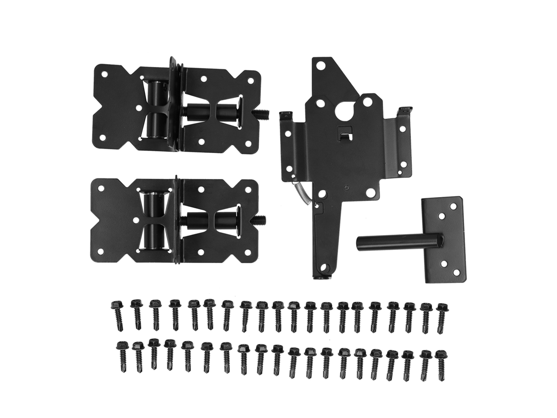Conjunto de Dobradiça e Trinco para Jardim Estilo Americano, Feito de Aço Carbono, Estilo Americano.