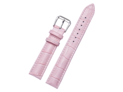 Cinto Relógio Couro Estiloso Fivela Aço Inoxidável Rosa 18mm