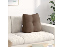 Vidaxl Travesseiro Para Costas Castanho 45 X 24 X 50 Cm Tecido