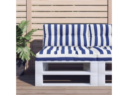 Vidaxl Almofadões P/ Móveis De Paletes 2 Pcs Tecido Riscas Azul/branco