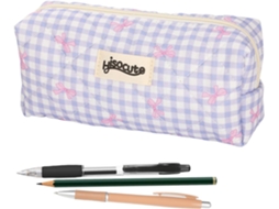 Estojo Com Laço, Xadrez Rosa Fofo Acolchoado Macio Para Mulheres No Escritório. Aquaforge